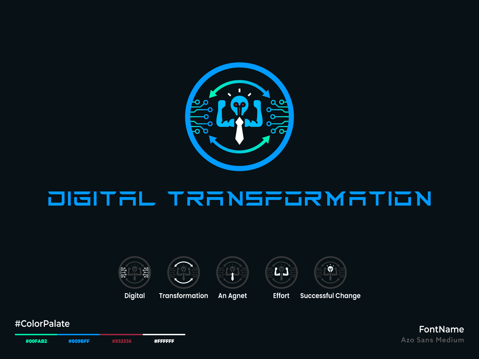 Digital transformation logo Royalty Free Vector Image