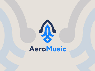 Aero Music aeroplane airbuds airphone audio band beat brand identity flat logo headphone headset hiphop letter logo logo mark minimalist logo music music logo