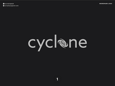 Wordmark logo - Cyclone a b c d e f g h i j k l m n app brand identity cyclone design flat logo icon letter logo logo mark loyotype minimal minimalist logo modern monogram unique wordmark logo