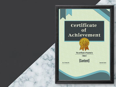 Digital and printable certificate with mockup
