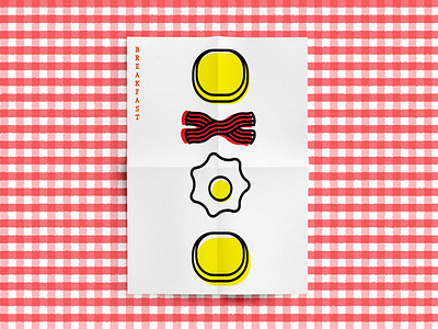 Poster Day 7: Breakfast of Champs bacon breakfast illustration minimal retro sandwhich vintage