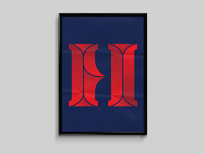 Poster Day 8: Big Ol' H bold custom design dropcap large slab serif type typography