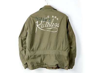 WAR Vintage Jacket apparel clothing design hand hand lettering jacket lettering military mock print type