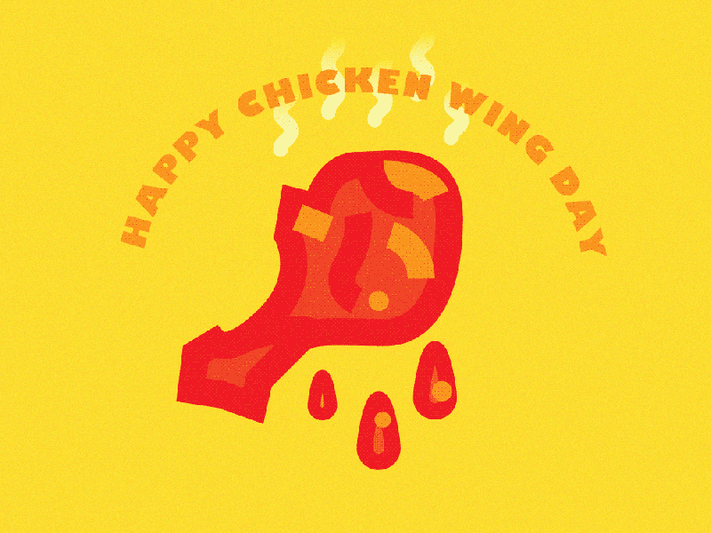Happy Nat'l Chicken Wing Day Yall! chicken chicken wing day design food illustration minimal thick lines wing