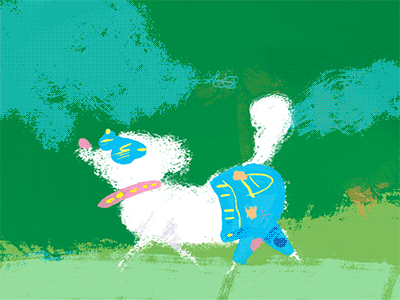 Tude LaPoodle animation b52s bark design digital dog illustration quiche walk