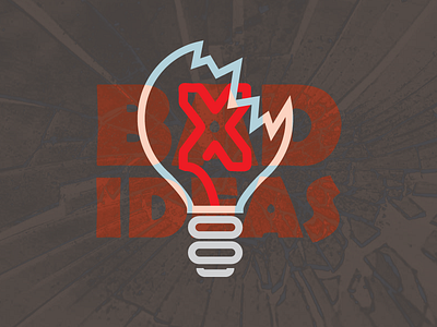 All Bad Ideas broken bulb design glass icon illustration light logo