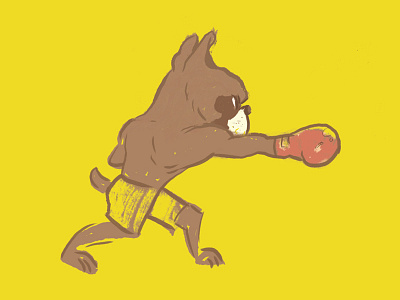 Keep your chin tucked Champ! boxer boxing cartoon cartooning dog doge hand illustration illustration
