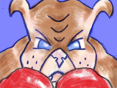 Beastly Ben Heavyweight Champ boxer boxing cartoon design dog doge fighting hand drawn illustration