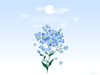 Thankfulness first post first shot forget me not illustration spring springtime thank you thankful thanks thankyou vector vector art vector illustration