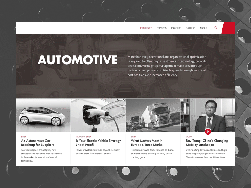 Concept Work - Page Transition agency animation automotive business concepting redesign spec transition ui ux web design