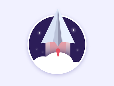 To The Moon icon launced launch mail message night paper paper airplane plane sent space stars symbol