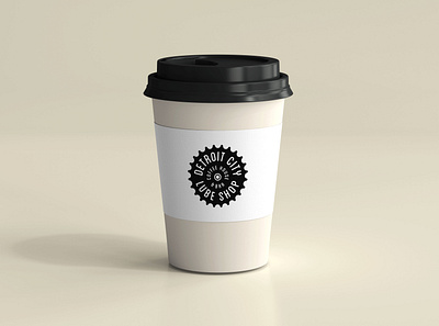 Detroit City Lube Shop coffee cup branding design illustration logo minimal mockup