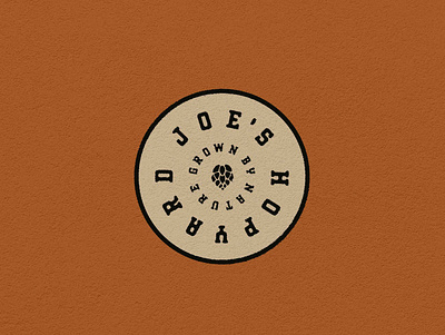 Joe's Hopyard Badge art art and design badge brand design branding color design distressed flat illustration logo logo design minimal packaging texture