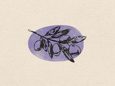 Purple Olive Branch art assets brand identity branding color design design inspiration distressed flat illustration logo logo design minimal texture