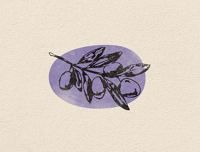 Purple Olive Branch art assets brand identity branding color design design inspiration distressed flat illustration logo logo design minimal texture