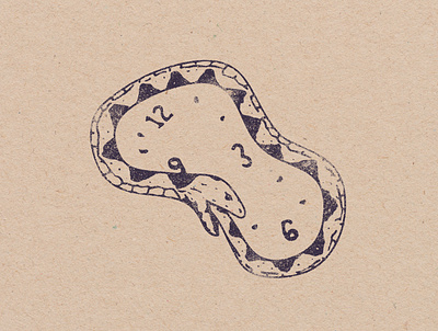 Snake Clock art color dali design illustration logo melting clock minimal modern art snake texture vintage