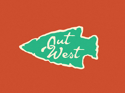 Out West arrowhead art branding color custom design illustration logo minimal modern out west southwestern art texture type