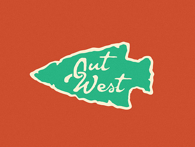 Out West arrowhead art branding color custom design illustration logo minimal modern out west southwestern art texture type