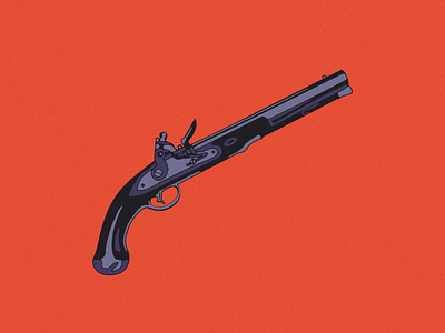 Flintlock Pistol art branding design illustration logo minimal modern