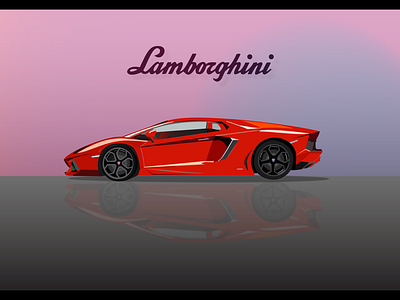 [Illustration] Lamborghini Aventador branding design flat icon illustration logo minimal ui ux vector