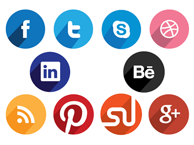 Free Flat Long Shadow Design Social Media Icons flat icons social media free