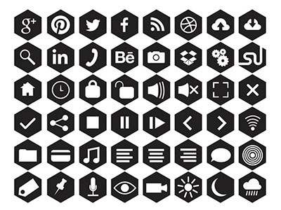 Free Hexagonal Icons (Ai + PNG + SVG) free icons vector