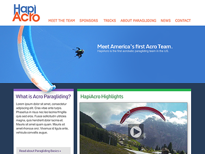 Hapiacro Homepage acrobatics paragliding