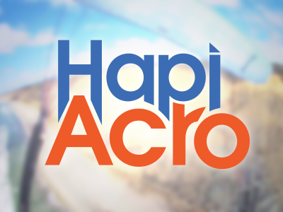 Hapiacro Logo Condensed Bright acrobatics beach bright paragliding