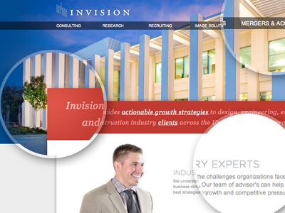 Invision Homepage Design consulting homepage