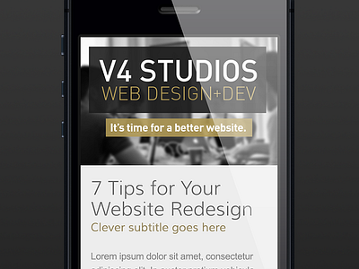 New V4 Website Mobile (Responsive) blog gold responsive tagline transparency