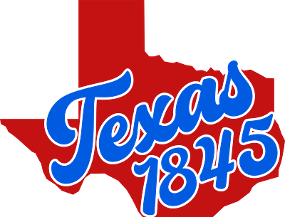 Texas 1845 logo 1845 blue design graphic design history logo lone star state red texas