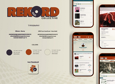 Rekord Collective - Mobile App Design branding design graphic design icon logo mobile app design mobile design mobileapp typography ui uidesign ux uxdesign