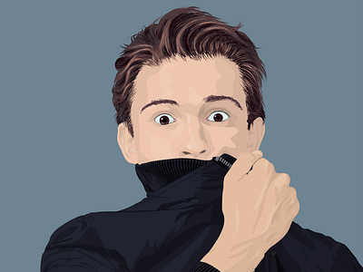 Tom Holland, vector portrait