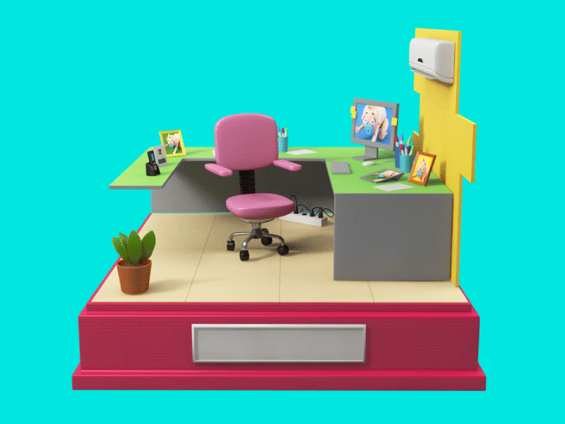 Little Office 3d animation estevao puggina fnazca little little place mascote.tv motionhand puggnplay spot