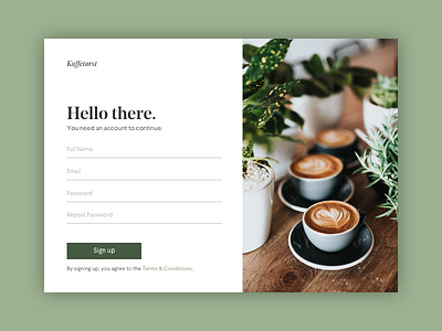Daily UI 001 - Sign Up coffee daily ui daily ui challenge form minimal minimalist plants sign up typography ui