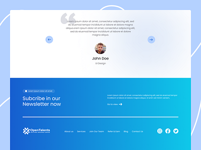 Testimonial Website Design | E-Learning | OpenTalents design digital learning e learning footer testimonial ui ux web web design website