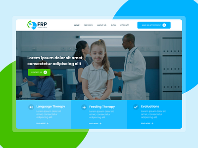 Rehabilitation Center - Web Hero Design | FRP creative agency design graphic design hero hospital illustration inspiration inspiration web landing page minimal minimal design modern ui ui design ux web design website