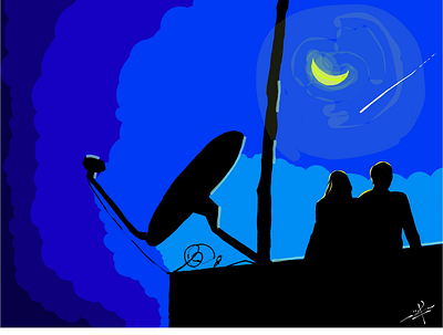 Project 18 1 animation branding design illustration illustrator kolkata love moon night prem rooftop