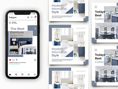 Modern Home Interior Instagram Post Design familiy