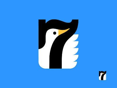 Seven Ducks identity illustration logo