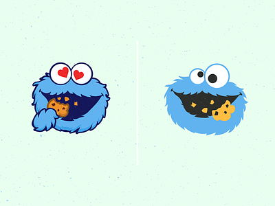 Cookie Monster blue character cookie illustration love monster sesame street icon sketch ui