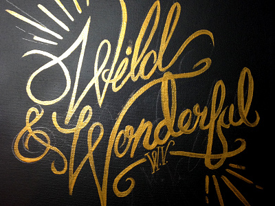 Wild & Wonderful gold hand painted painted script west virginia wild wild and wonderful wonderful