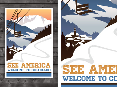 See America Poster - Colorado americana colorado illustration poster see america poster series tourism travel poster vintage wpa