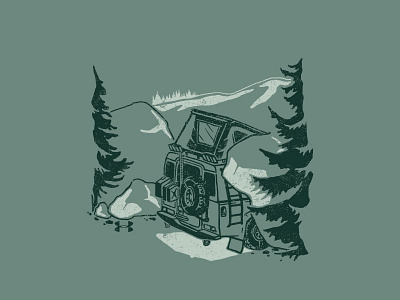 The Journey - "Woods" adventure vehicle hand drawn illustration off road outdoor outdoor lifestyle the great outdoors under armour vehicle