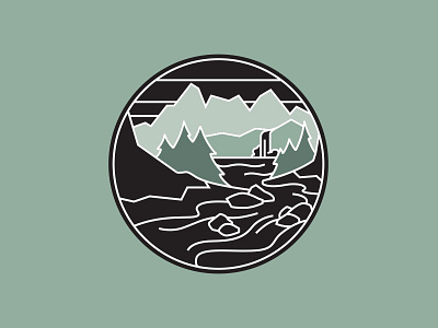 River Valley Badge badge circle clean lines icon illustration national park nature outdoors simple the great outdoors