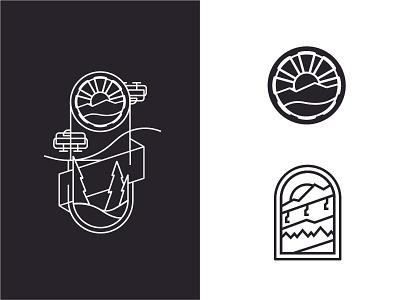 Chairlift Doodles badge black and white chairlift icons illustration mountains sketches ski resort snow