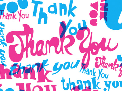 Thank You Card card design hand lettering screenprint serigraphy thank you typography