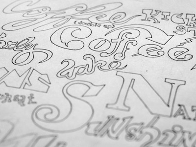 My Creative Process coffee creative process hand drawn hand lettered hand lettering ink pencil sketch sketchbook typography