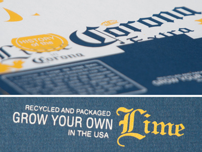 Grow Your Own Lime beer box design corona graphic design lime package design recycle screenprint typography