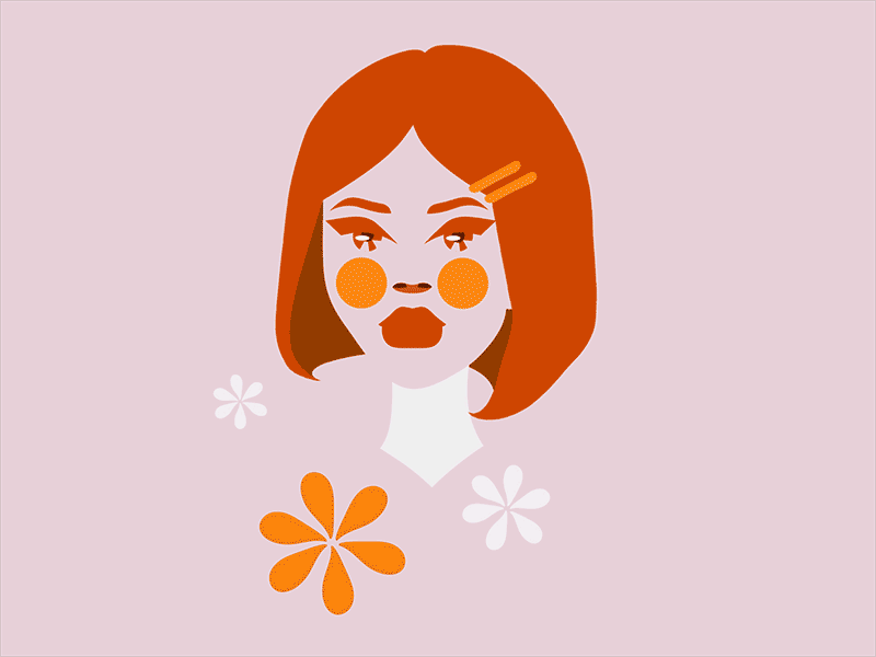 Flower Power 70sdesign animation art design flowers illustration illustrator minimal orange vector